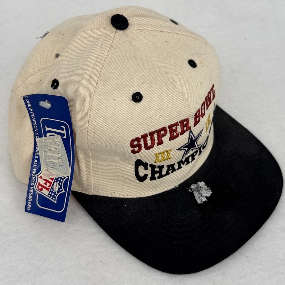 Vintage Dallas Cowboys Super Bowl XXX Champions Snapback Hat Headmaster Cream